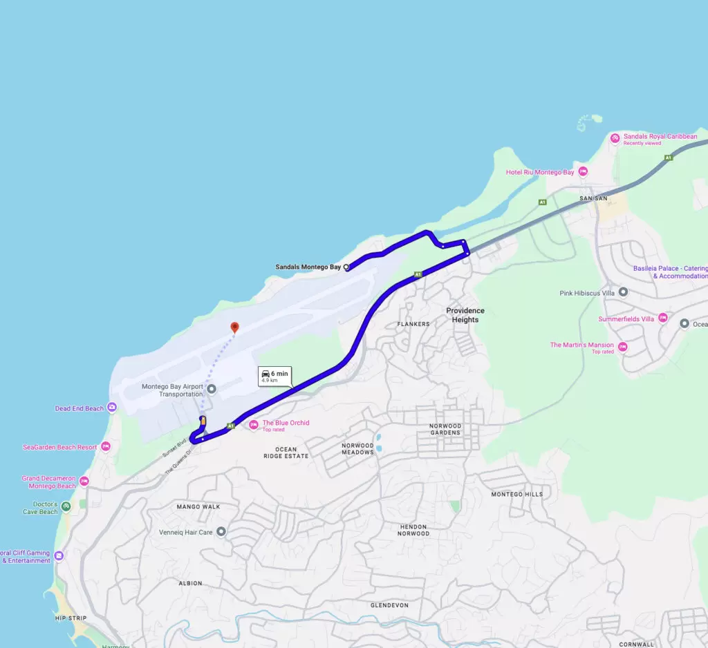 Drive Times from the Airport to Sandals Resorts