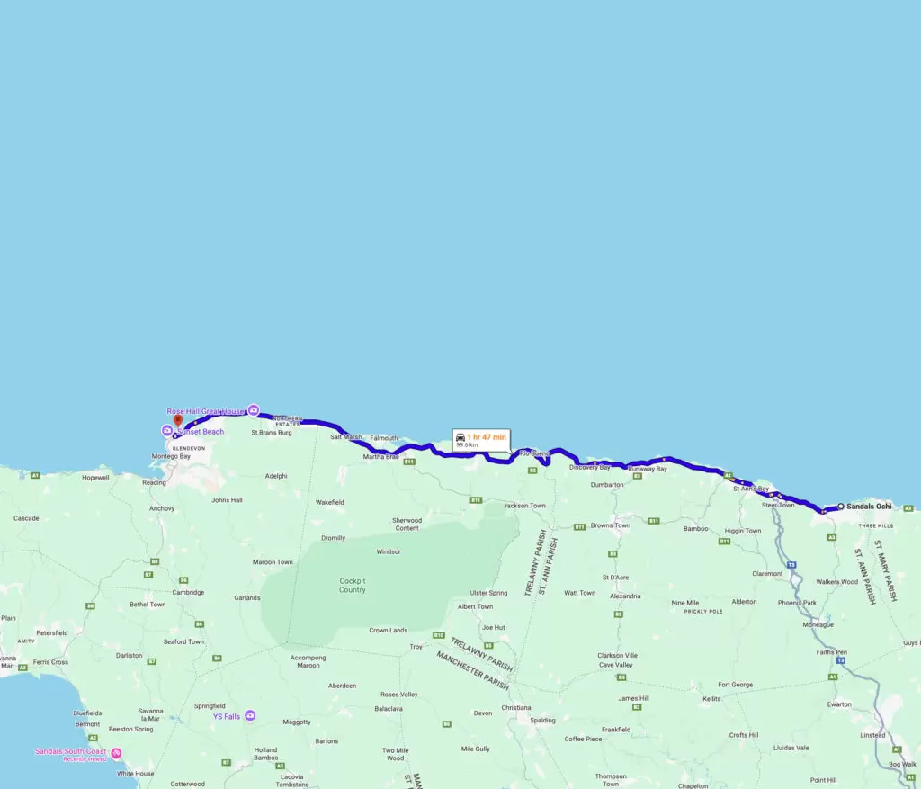 Drive Times from the Airport to Sandals Resorts