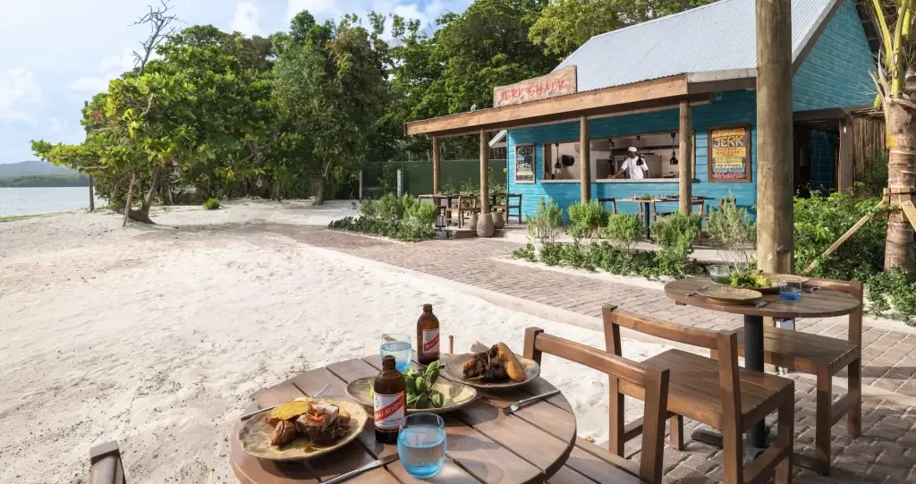 The Jerk Shack Sandals Dunn's River Jamaica