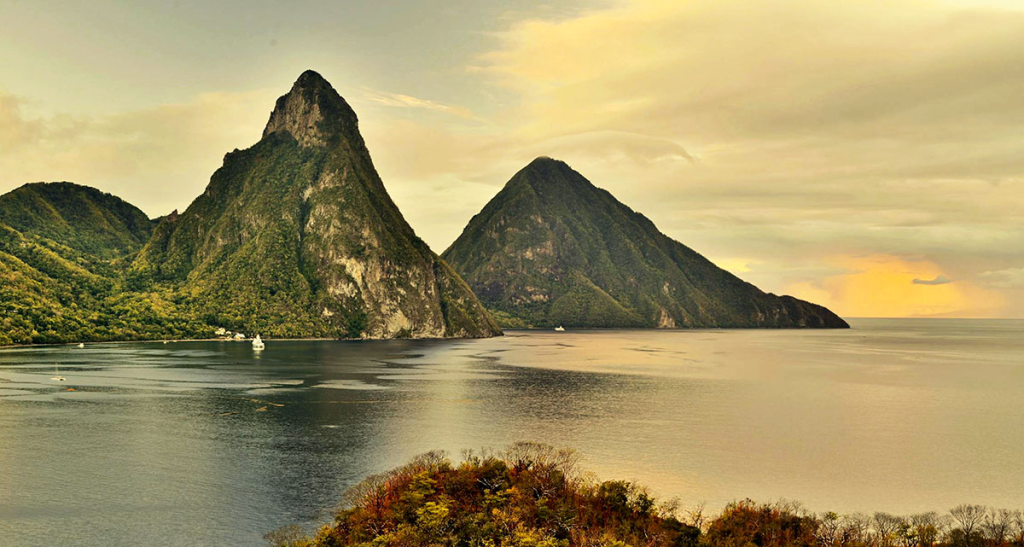 The Pitons in Saint Lucia
