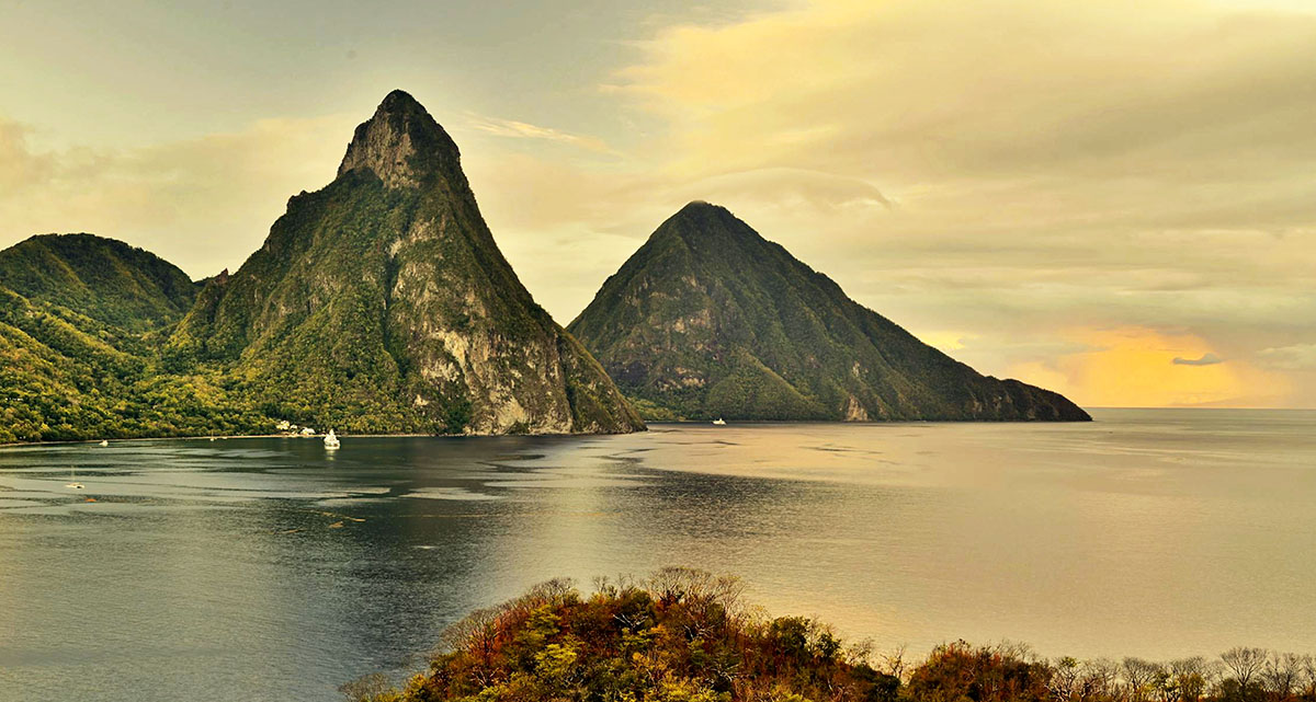 The Pitons in Saint Lucia