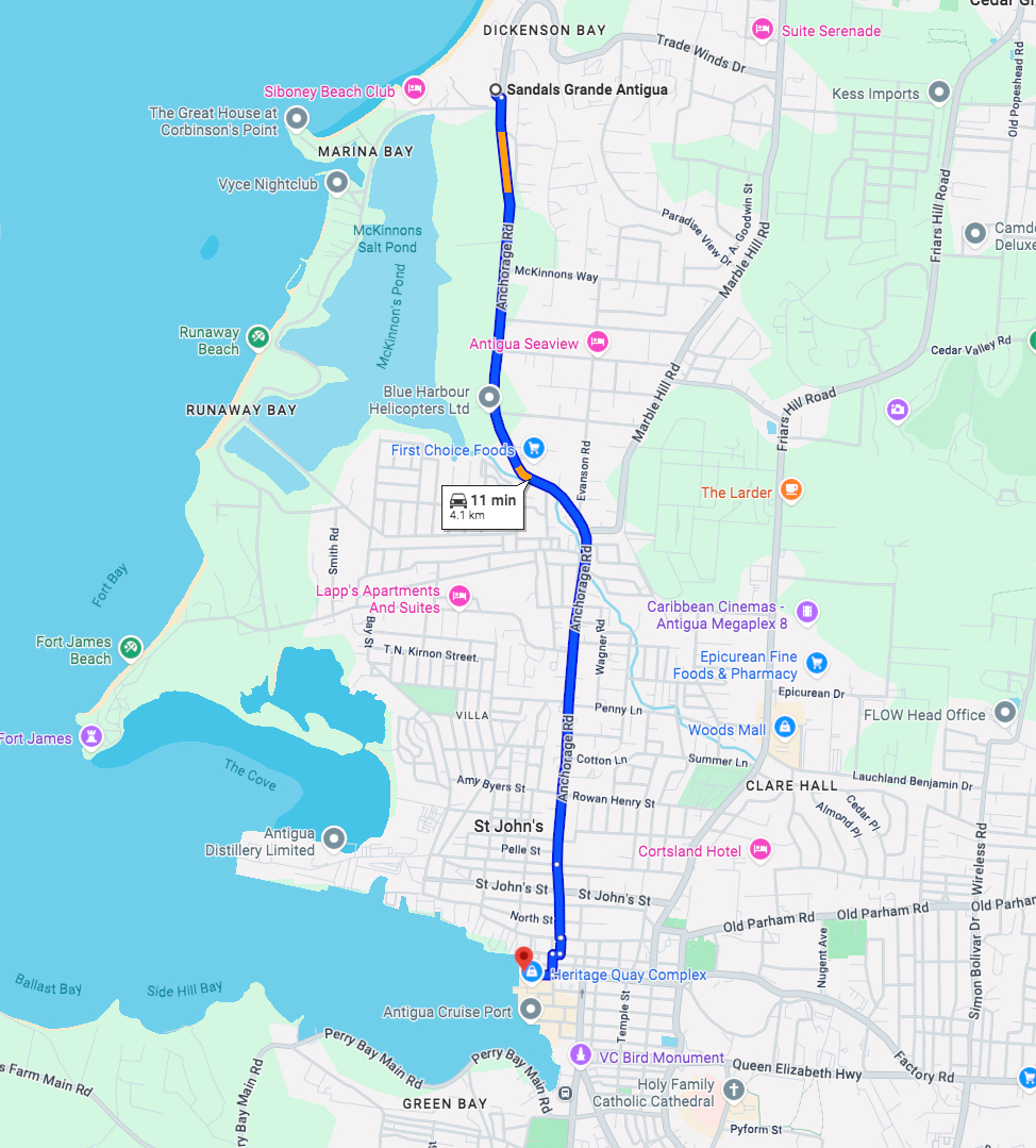 Closest casino to Sandals Grande Antigua