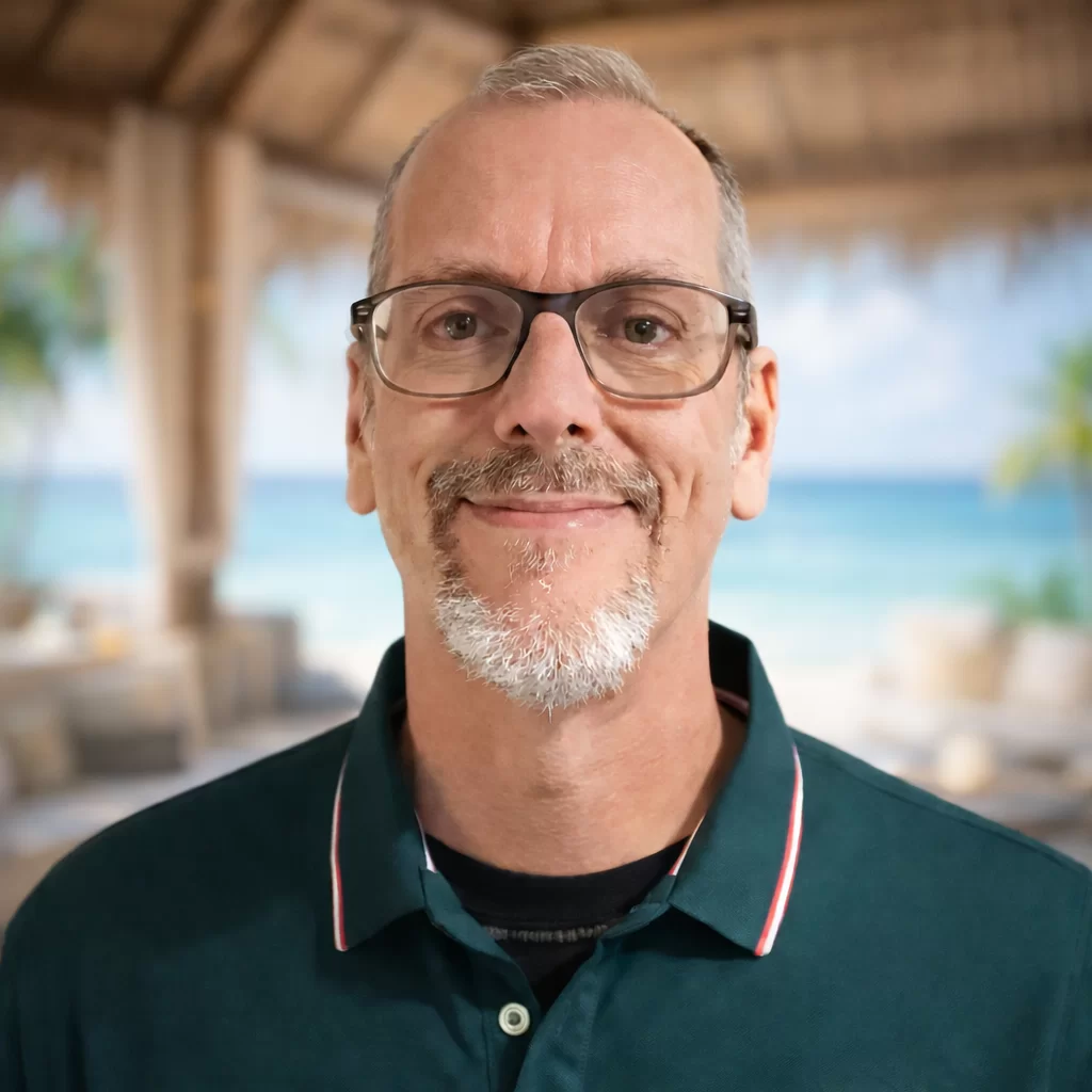 Roger Hunt, the Travel Rooster, Sandals and Beaches Resorts travel advisor at Relaxing Sunset